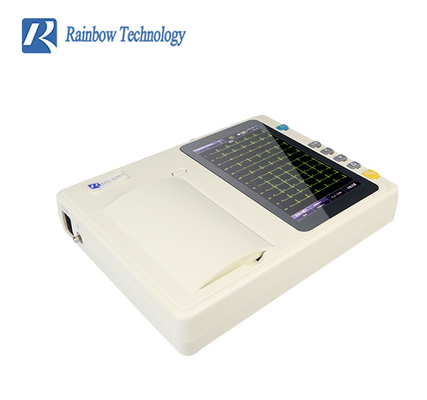 صفحه نمایش لمسی AC 110-230 ولت 6 کانال ECG پزشکی دستگاه EKG وزن خالص 1.3 کیلوگرم