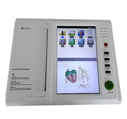 دستگاه ECG کانال 12 بیمارستان ECG-8812 صفحه لمسی 12 الکتروکاردیوگرافی سرب