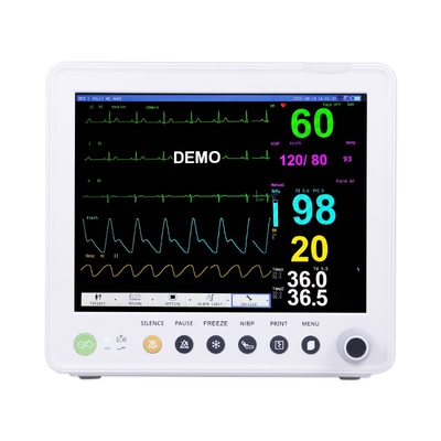 12.1 اینچ استاندارد 6 پارامتر مانیتور بیمار ICU Etco2 صفحه لمسی اختیاری