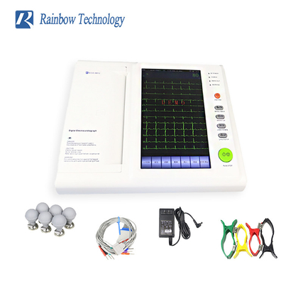 دستگاه ECG کانال 12 بیمارستان ECG-8812 صفحه لمسی 12 الکتروکاردیوگرافی سرب