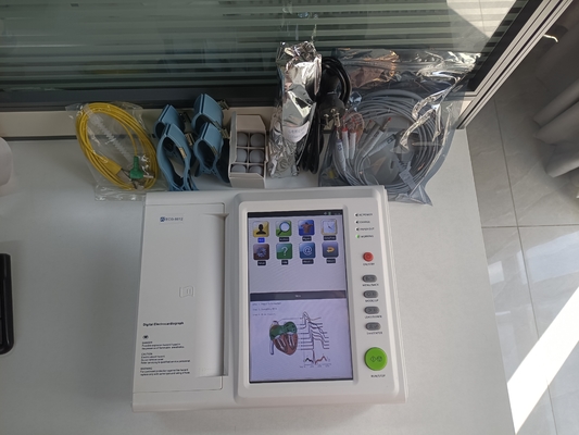 صفحه لمسی 10 اینچی قابل حمل 12 سرب پزشکی 6 کانال پشتیبانی مانیتور EKG