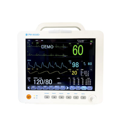 مانیتور بیمار ICU چند پارامتری قابل حمل با صفحه نمایش LCD رنگی 12.1 اینچی چرخ دستی/براکت دیواری قابل نصب و سبک وزن 3.9 کیلوگرم