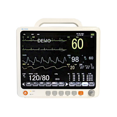 مانیتور بیمار چند پارامتری LCD رنگی ۱۲.۱ اینچی با پارامترهای ECG/HR/RESP/SPO2/NIBP/Temp و گواهینامه ISO13485