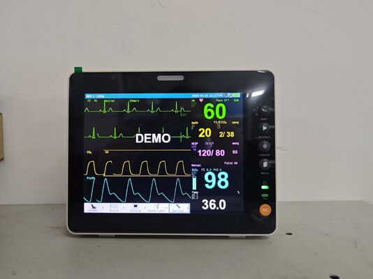 8 اینچ رنگ LCD نمایشگر چند پارامتر مانیتور بیمار ISO گواهینامه کلاس II ابزار با 1 سال گارانتی