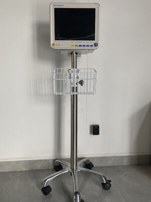 12.1 اینچ رنگ LCD نمایشگر چند پارامتر مانیتور بیمار با پارامترهای ECG / HR / RESP / SPO / NIBP / Temp و Trolley / Wall Bracket نصب می شود