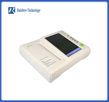 دستگاه ECG پزشکی قابل حمل 12 کانال شکل موج ECG صفحه لمسی رنگی 7 اینچی