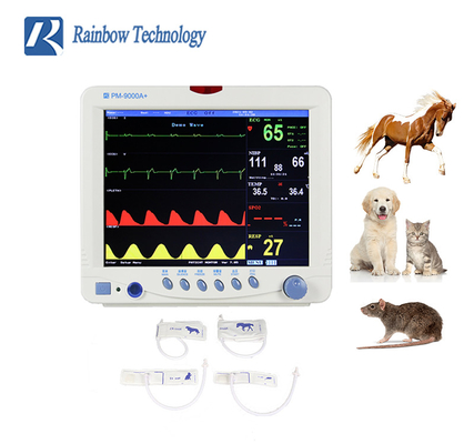 PM-9000A + 12.1 اینچ دامپزشکی دامپزشکی بیمار گربه حیوان خانگی را کنترل می کند ECG VET برای کلینیک